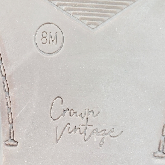 Crown Vintage Beatrix Black Leather Slip On Block Heel Ankle Boots D937 - Picture 9 of 12